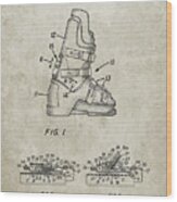 Pp1037-sandstone Ski Boots Patent Poster Wood Print