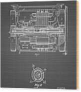 Pp1110-black Grid Train Transmission Patent Poster Wood Print