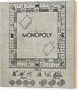 Pp131- Sandstone Monopoly Patent Poster Wood Print