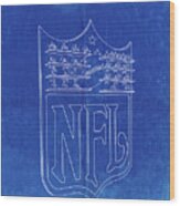 Pp217-faded Blueprint Nfl Display Patent Poster Wood Print