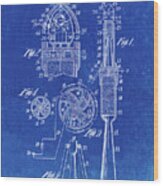 Pp230-faded Blueprint Robert Goddard Rocket Patent Poster Wood Print