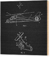Pp302-vintage Black Helicopter Tail Rotor Patent Poster Wood Print