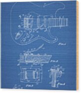 Pp46-blueprint Fender Guitar Tremolo Poster Wood Print
