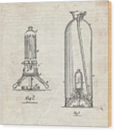 Pp461-vintage Parchment Antique Fire Extinguisher 1880 Patent Poster Wood Print
