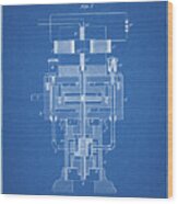 Pp463-blueprint Tesla Electric Generator Poster Wood Print