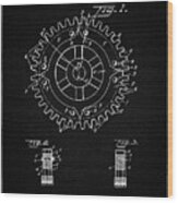 Pp526-vintage Black Cogwheel 1922 Patent Poster Wood Print