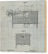 Pp742-antique Grid Parchment Blacksmith Forge Patent Poster Wood Print