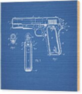 Pp76-blueprint Colt 1911 Semi-automatic Pistol Patent Poster Wood Print