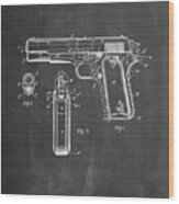 Pp76-chalkboard Colt 1911 Semi-automatic Pistol Patent Poster Wood Print