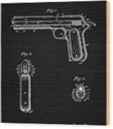 Pp770-vintage Black Colt Automatic Pistol Of 1900 Patent Poster Wood Print