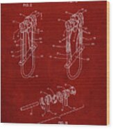 Pp81-burgundy Rock Climbing Camalot Patent Poster Wood Print