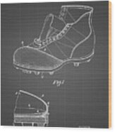 Pp823-black Grid Football Cleat 1928 Patent Poster Wood Print