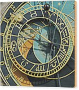 Prague Astronomical Clock Wood Print