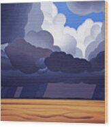 Prairie Storm Wood Print