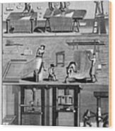 Production Of Woollen Cloth, 1750 Wood Print