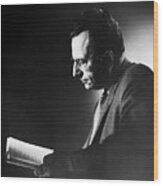 Psychologist Erich Fromm Reading Wood Print