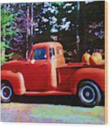 Pumpkin Pickup Wood Print