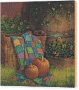 Pumpkins And Patches Wood Print