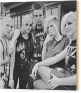 Punk Teenagers Pose Before Roy Rogers Wood Print