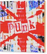 Punk Union Jack Graphic Wood Print