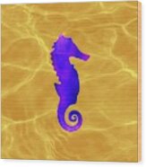 Purple Seahorse Fantasy Wood Print