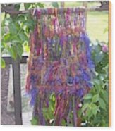Purple Weaving Wood Print