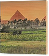 Pyramids From Afar Wood Print