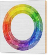 Rainbow Color Wheel Wood Print