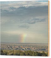 Rainbow Over Santa Fe Wood Print