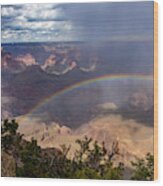 Rainbow Over The Grand Canyon Wood Print