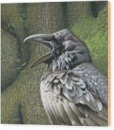 Raven Earth Wood Print