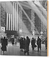Rays Of Light In Grand Central Station Wood Print