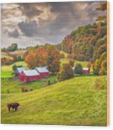 Reading, Vermont, Usa Rural Farm Scene Wood Print