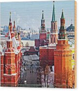 Red Square And Kremlin In Moscow Wood Print
