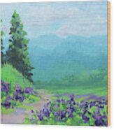 Refreshing - A Cool, Colorful Landscape Painting Wood Print