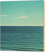 Retro Seascape Postcard Wood Print