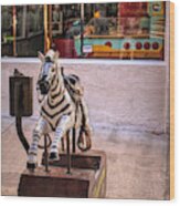 Ride The Zebra At The Penny Arcade Wood Print