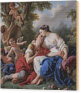 Rinaldo And Armida By Jean Francois Lagrenee Wood Print
