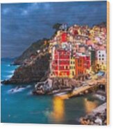 Riomaggiore, Italy, In The Cinque Terre Wood Print