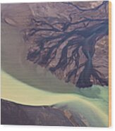 River Estuary, Glacial Melt, Hvammur Wood Print