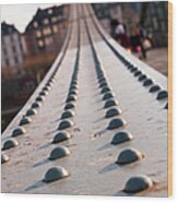 Rivets On An Old Bridge Girders Wood Print