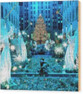 Rockefeller Center At Christmas, Ny Wood Print