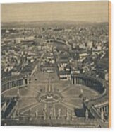 Roma - Panaromic View From The Cupola Wood Print
