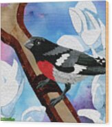 Rose Breasted Grosbeak Wood Print