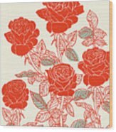 Rose Bush Wood Print