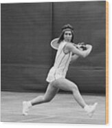 Rosemary Casals During Match Wood Print