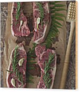 Rosemary New York Strip Steak Wood Print