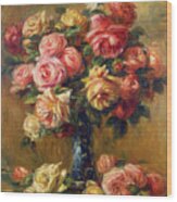 Roses In A Vase, C1910. Artist Wood Print