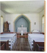 Sacred Heart Catholic Chruch Interior Wood Print