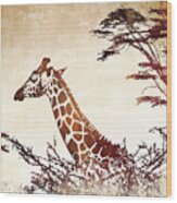 Safari Giraffe I Wood Print
